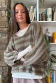 Stripe Boucle Slouch Knit Mocha & Moss